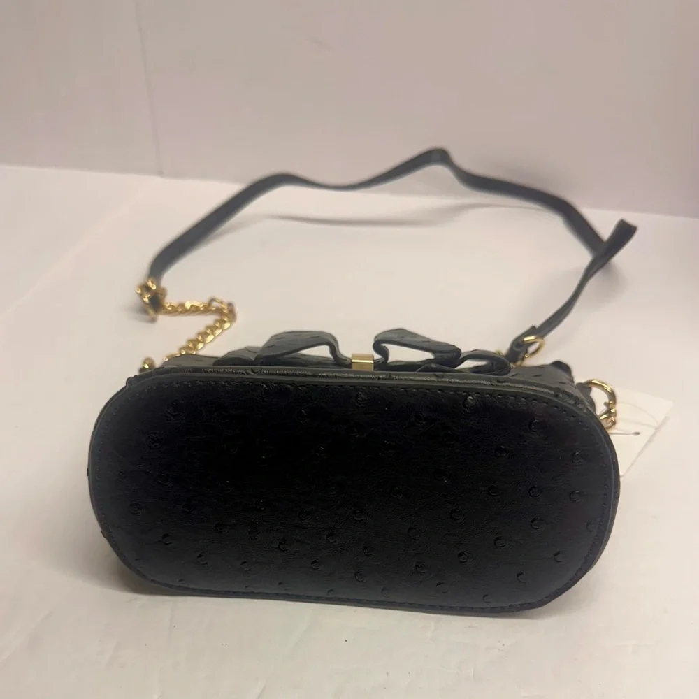 Crossi Black‎ Bow Accent Crossbody Bag